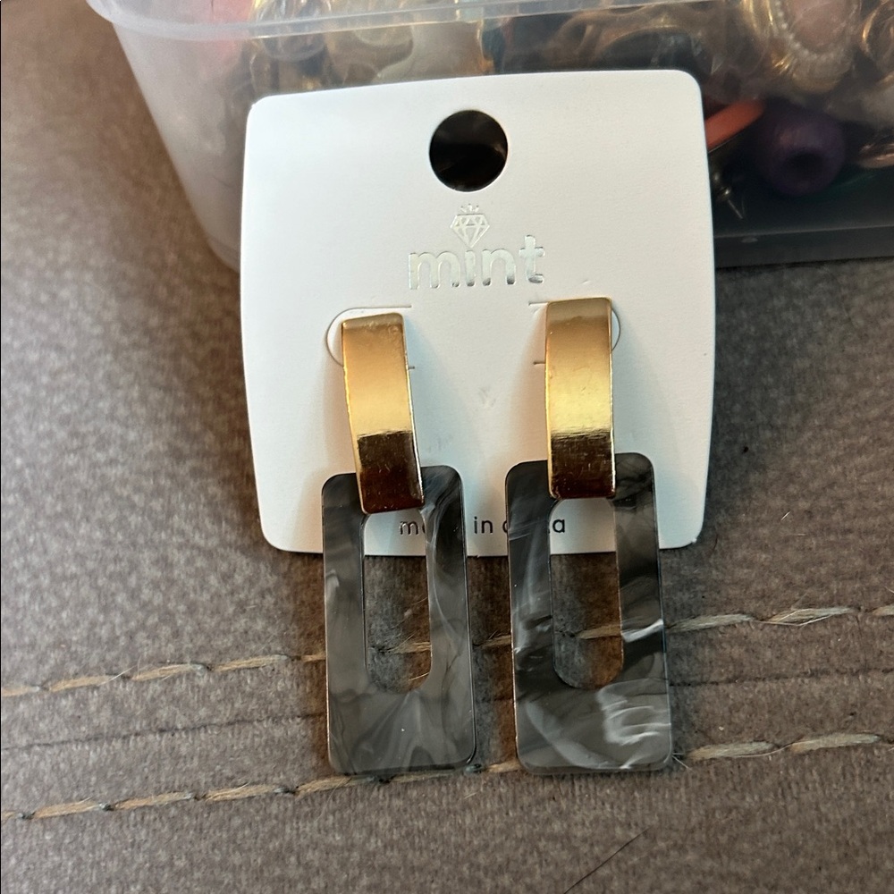 Mint Gold and Silver Earrings